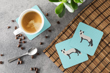 Load image into Gallery viewer, Silver Fox Blue Check Foam Coaster  BB8045FC
