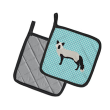 Load image into Gallery viewer, Silver Fox Blue Check Pot Holders - Set of 2 - Heat-Resistant Kitchen Essentials BB8045PTHD