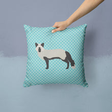 Load image into Gallery viewer, Silver Fox Blue Check Throw Pillow - 14x14 Decorative Pillow – Art for Your Home &amp; Patio BB8045PW1414