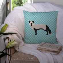 Load image into Gallery viewer, Silver Fox Blue Check Throw Pillow - 14x14 Decorative Pillow – Art for Your Home &amp; Patio BB8045PW1414