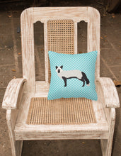 Load image into Gallery viewer, Silver Fox Blue Check Fabric Decorative Pillow BB8045PW1818