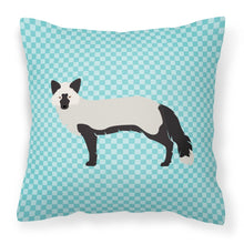 Load image into Gallery viewer, Silver Fox Blue Check Fabric Decorative Pillow BB8045PW1818