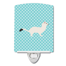 Load image into Gallery viewer, Stoat Short-tailed Weasel Blue Check Ceramic Night Light BB8046CNL