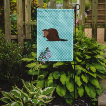 Load image into Gallery viewer, Eurasian Beaver Blue Check Garden Flag - Outdoor Decorative Yard Flag