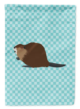 Load image into Gallery viewer, Eurasian Beaver Blue Check Garden Flag - Outdoor Decorative Yard Flag
