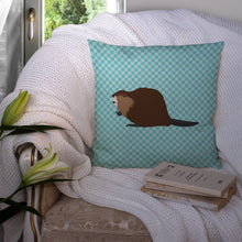 Load image into Gallery viewer, Eurasian Beaver Blue Check Throw Pillow - 14x14 Decorative Pillow – Art for Your Home &amp; Patio BB8047PW1414