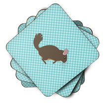 Load image into Gallery viewer, Chinchilla Blue Check Foam Coaster  BB8049FC
