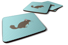 Load image into Gallery viewer, Chinchilla Blue Check Foam Coaster  BB8049FC