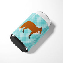 Load image into Gallery viewer, Red Fox Blue Check Can or Bottle Hugger BB8050CC