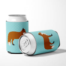Load image into Gallery viewer, Red Fox Blue Check Can or Bottle Hugger BB8050CC