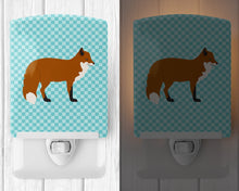 Load image into Gallery viewer, Red Fox Blue Check Ceramic Night Light BB8050CNL