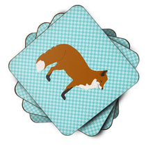 Load image into Gallery viewer, Red Fox Blue Check Foam Coaster  BB8050FC