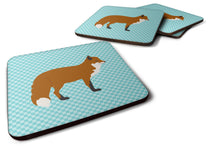 Load image into Gallery viewer, Red Fox Blue Check Foam Coaster  BB8050FC