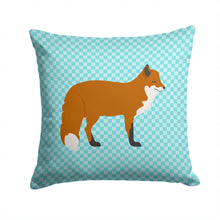 Load image into Gallery viewer, Red Fox Blue Check Throw Pillow - 14x14 Decorative Pillow – Art for Your Home &amp; Patio BB8050PW1414