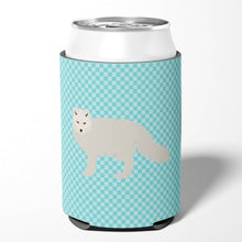 Load image into Gallery viewer, White Arctic Fox Blue Check Can or Bottle Hugger BB8051CC