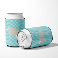 Load image into Gallery viewer, White Arctic Fox Blue Check Can or Bottle Hugger BB8051CC