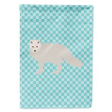 Load image into Gallery viewer, White Arctic Fox Blue Check Flag Canvas House Size BB8051CHF