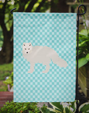 Load image into Gallery viewer, White Arctic Fox Blue Check Garden Flag - Outdoor Decorative Yard Flag