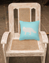 Load image into Gallery viewer, White Arctic Fox Blue Check Fabric Decorative Pillow BB8051PW1818