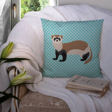 Load image into Gallery viewer, Ferret Blue Check Throw Pillow - 14x14 Decorative Pillow – Art for Your Home &amp; Patio BB8052PW1414