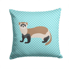 Load image into Gallery viewer, Ferret Blue Check Throw Pillow - 14x14 Decorative Pillow – Art for Your Home &amp; Patio BB8052PW1414