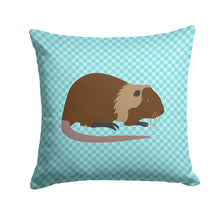Load image into Gallery viewer, Coypu Nutria River Rat Blue Check Throw Pillow - 14x14 Decorative Pillow – Art for Your Home &amp; Patio BB8053PW1414