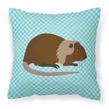 Load image into Gallery viewer, Coypu Nutria River Rat Blue Check Fabric Decorative Pillow BB8053PW1818