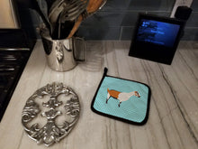 Load image into Gallery viewer, Alpine Goat Blue Check Pot Holders - Set of 2 - Heat-Resistant Kitchen Essentials