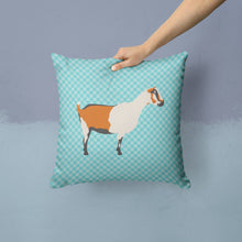 Load image into Gallery viewer, Alpine Goat Blue Check Throw Pillow - 14x14 Decorative Pillow – Art for Your Home &amp; Patio BB8054PW1414