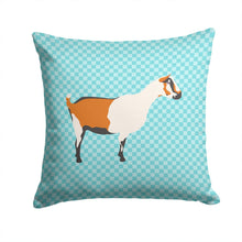 Load image into Gallery viewer, Alpine Goat Blue Check Throw Pillow - 14x14 Decorative Pillow – Art for Your Home &amp; Patio BB8054PW1414