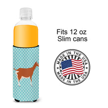 Load image into Gallery viewer, Toggenburger Goat Blue Check   Hugger for slim cans