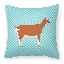 Load image into Gallery viewer, Toggenburger Goat Blue Check Fabric Decorative Pillow BB8055PW1818