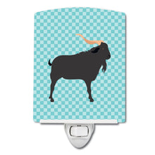 Load image into Gallery viewer, Verata Goat Blue Check Ceramic Night Light BB8056CNL