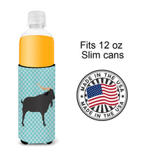 Load image into Gallery viewer, Verata Goat Blue Check   Hugger for slim cans