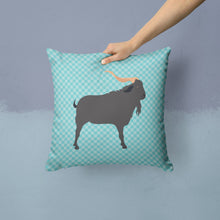 Load image into Gallery viewer, Verata Goat Blue Check Throw Pillow - 14x14 Decorative Pillow – Art for Your Home &amp; Patio BB8056PW1414
