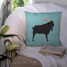 Load image into Gallery viewer, Verata Goat Blue Check Throw Pillow - 14x14 Decorative Pillow – Art for Your Home &amp; Patio BB8056PW1414