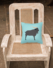 Load image into Gallery viewer, Verata Goat Blue Check Fabric Decorative Pillow BB8056PW1818