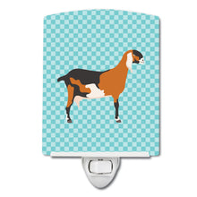 Load image into Gallery viewer, Anglo-nubian Nubian Goat Blue Check Ceramic Night Light BB8057CNL