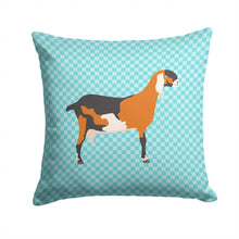 Load image into Gallery viewer, Anglo-nubian Nubian Goat Blue Check Throw Pillow - 14x14 Decorative Pillow – Art for Your Home &amp; Patio BB8057PW1414