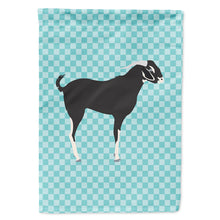 Load image into Gallery viewer, Black Bengal Goat Blue Check Flag Canvas House Size BB8058CHF