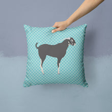 Load image into Gallery viewer, Black Bengal Goat Blue Check Throw Pillow - 14x14 Decorative Pillow – Art for Your Home &amp; Patio BB8058PW1414