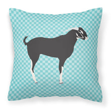 Load image into Gallery viewer, Black Bengal Goat Blue Check Fabric Decorative Pillow BB8058PW1818