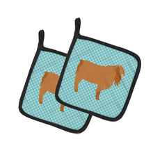 Load image into Gallery viewer, American Lamancha Goat Blue Check Pot Holders - Set of 2 - Heat-Resistant Kitchen Essentials BB8059PTHD