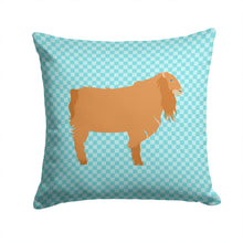 Load image into Gallery viewer, American Lamancha Goat Blue Check Throw Pillow - 14x14 Decorative Pillow – Art for Your Home &amp; Patio BB8059PW1414