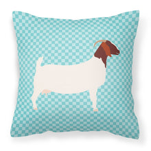 Load image into Gallery viewer, Boer Goat Blue Check Fabric Decorative Pillow BB8060PW1818