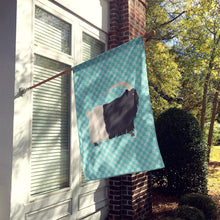 Load image into Gallery viewer, Welsh Black-Necked Goat Blue Check Flag Canvas House Size BB8061CHF