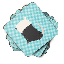 Load image into Gallery viewer, Welsh Black-Necked Goat Blue Check Foam Coaster  BB8061FC