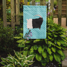Load image into Gallery viewer, Welsh Black-Necked Goat Blue Check Garden Flag - Outdoor Decorative Yard Flag