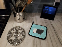 Load image into Gallery viewer, Welsh Black-Necked Goat Blue Check Pot Holders - Set of 2 - Heat-Resistant Kitchen Essentials BB8061PTHD