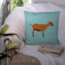 Load image into Gallery viewer, Oberhasli Goat Blue Check Throw Pillow - 14x14 Decorative Pillow – Art for Your Home &amp; Patio BB8062PW1414